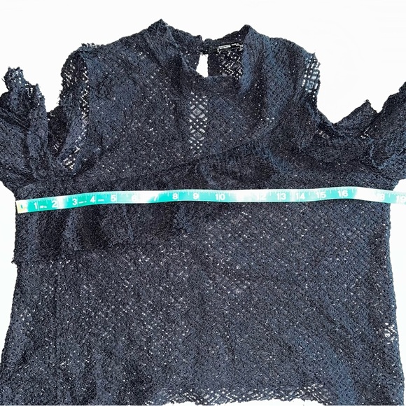 Zara Black Lace Cold Shoulder Blouse - Picture 6 of 7